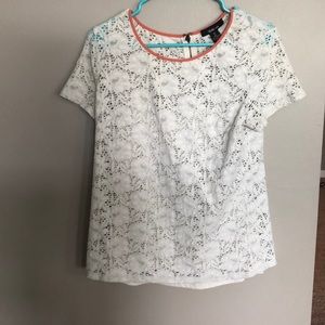 Mesh cream colored top